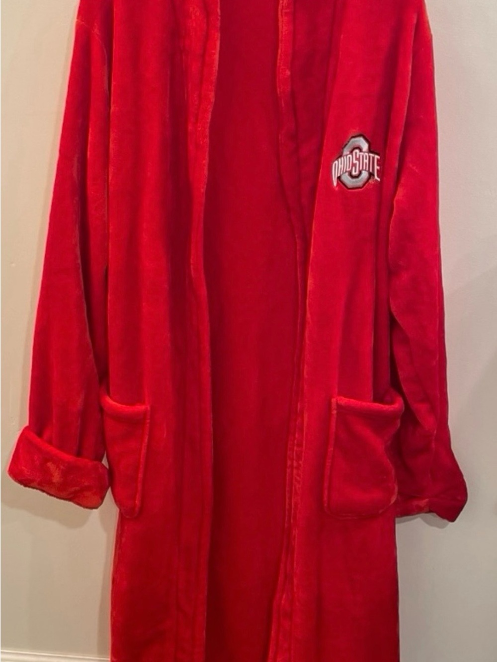 Northwest Ohio State Buckeyes Plush Fleece Bath Robe Red L/XL Belt NCAA OSU